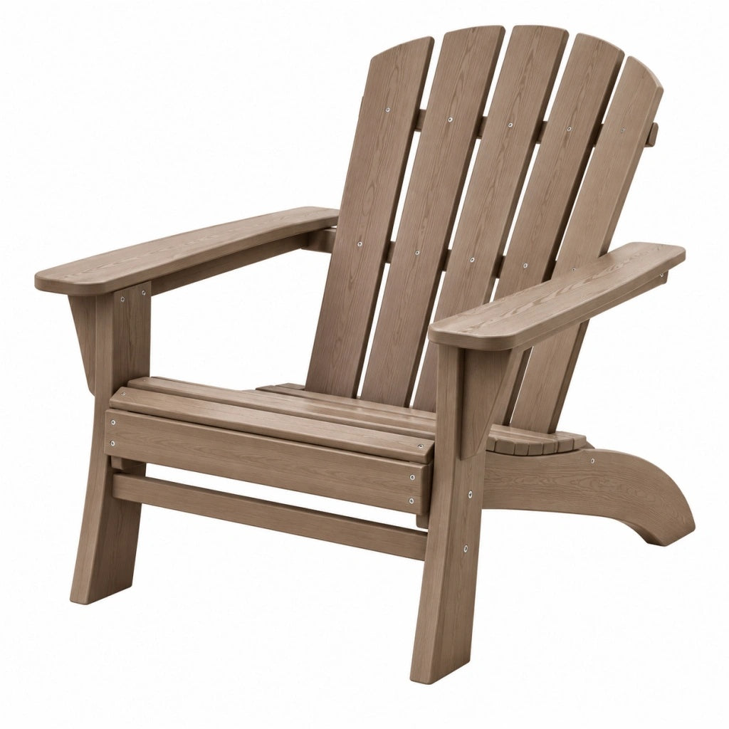 Krzesło ogrodowe Adirondack 80 x 95 x 100 cm brązowe z tworzywa sztucznego z podłokietnikami