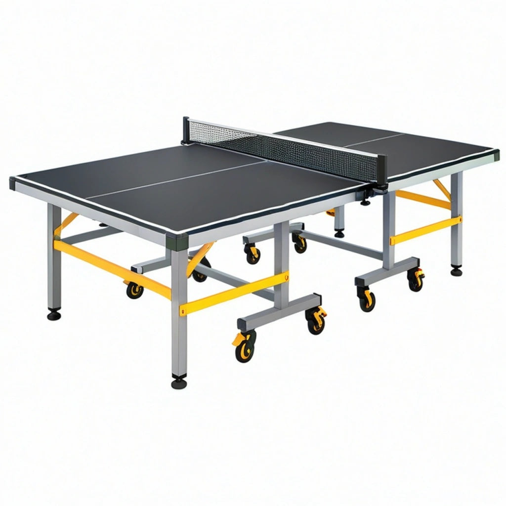 Stół do tenisa stołowego 274 x 152.5 x 76 cm czarny składany na kółkach